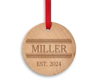 Last Name Ornament Gift for Newlyweds