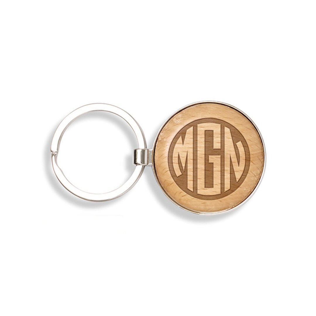 Monogrammed Keychain, Personalized Engraved Key Ring - Etsy