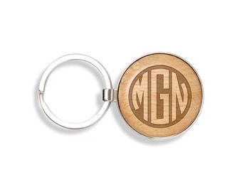 Monogram Wooden Keychains