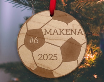 Engraved Soccer Ball Ornaments