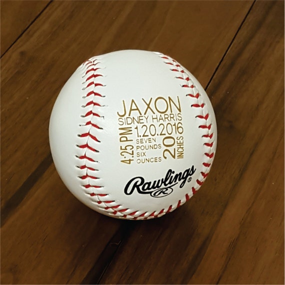 Personalized Engraved Baseball for Baby Birth Announcement Etsy