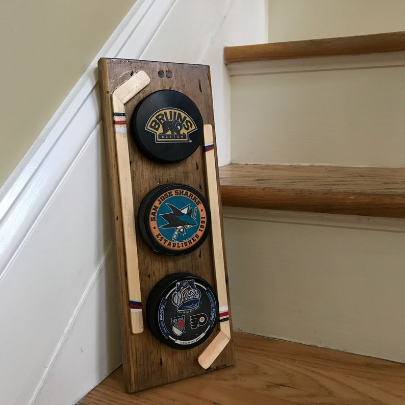 Hockey Puck Wall Display Puck Holder Hockey Decor NHL Etsy