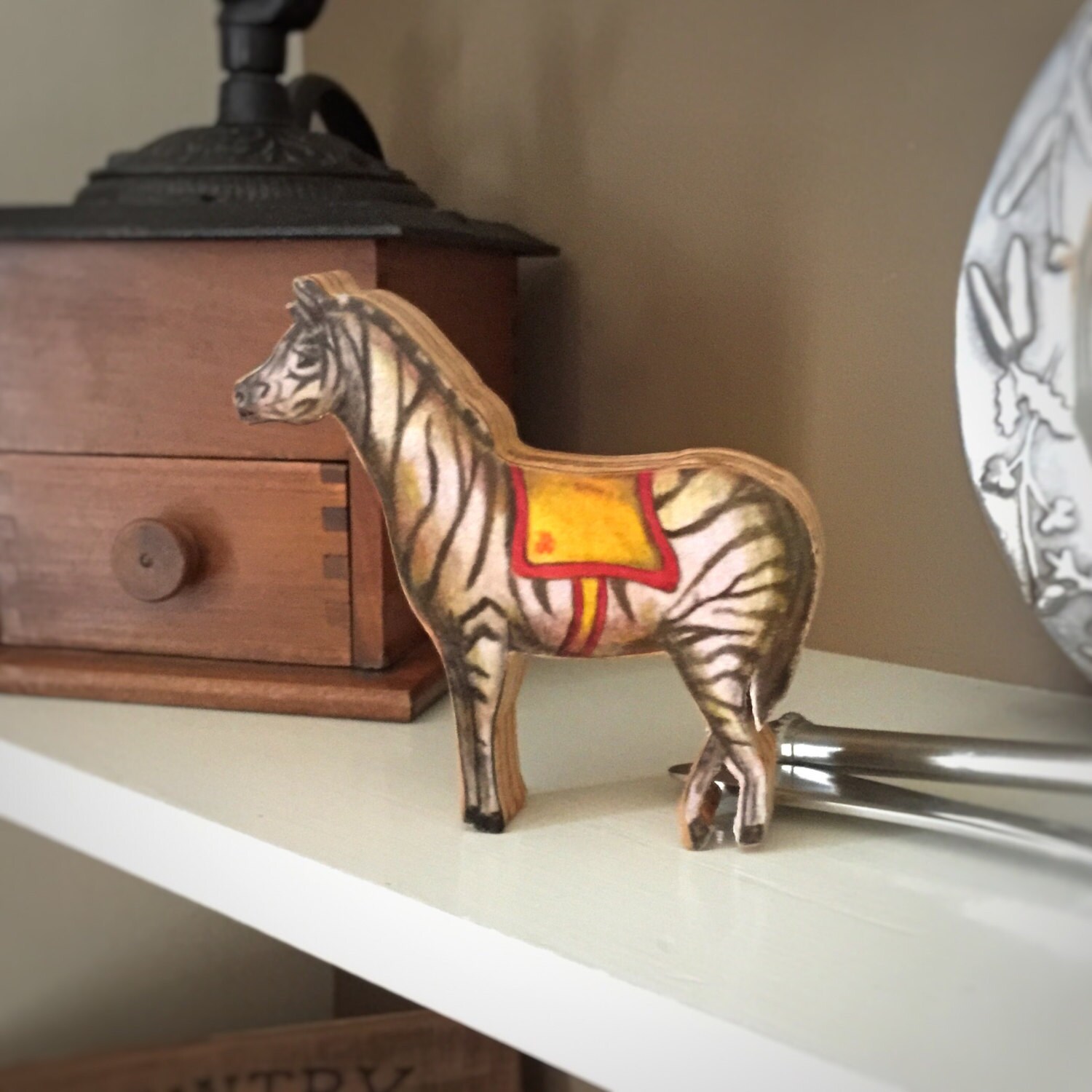 Zebra Toy Wooden Toy Kids Decor Circus Zebra Etsy