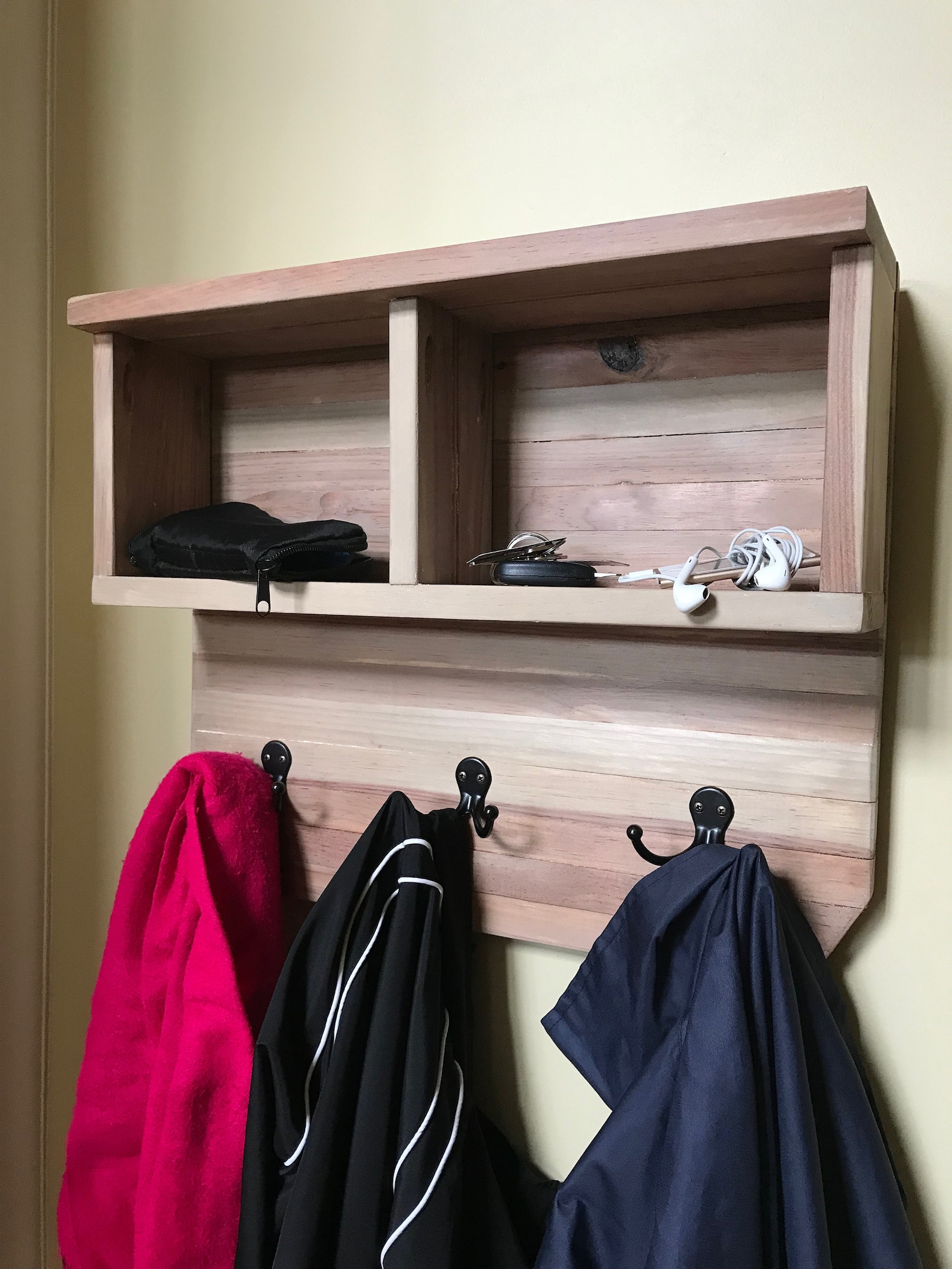 Rustic Entryway Coat Rack Cubby Shelf Reclaimed Wood Coat Etsy