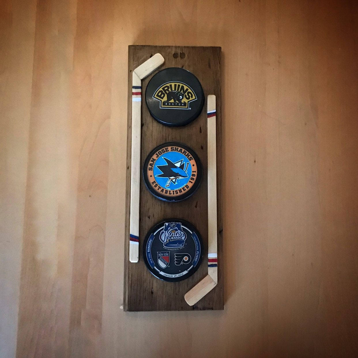 Hockey Puck Wall Display Puck Holder Hockey Decor NHL Etsy