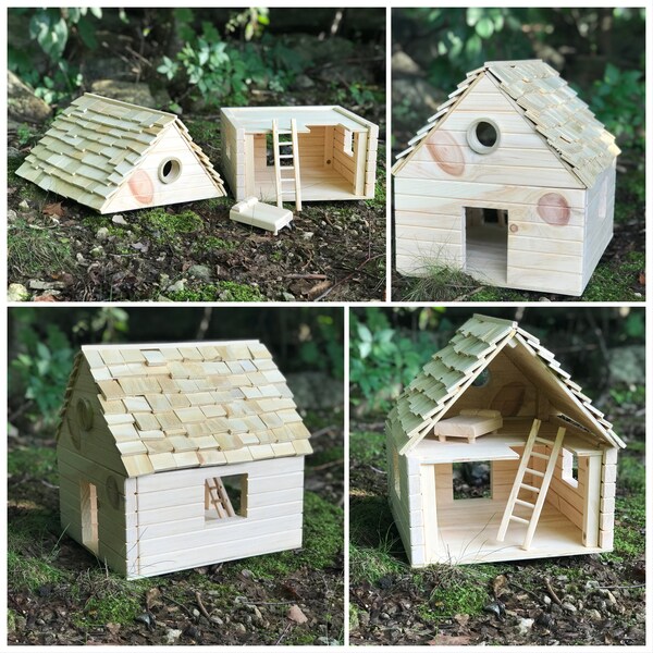 Reclaimed Wood Dollhouse, Handmade Doll House, Wooden Toy House, Recycled Wood, Rustic Toy, Wooden Dollhouse