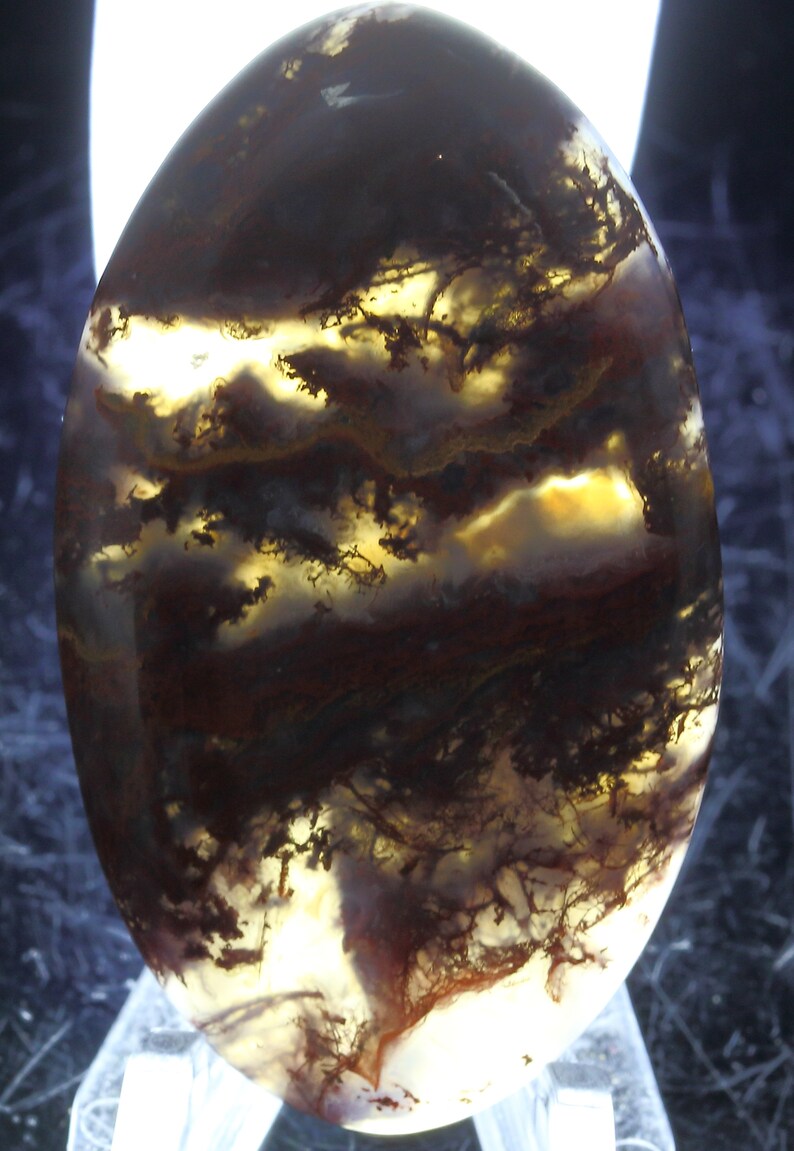 Gorgeous Polished Texas Moss Agate Oval Cabochon | Etsy