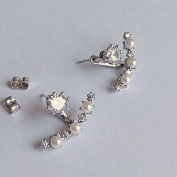 Perlen Ohr Jacken, Zirkonia Ohr Jacken