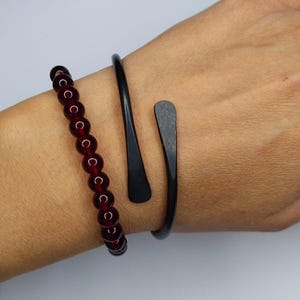 Oxidized Black Brass Cuff Bracelet