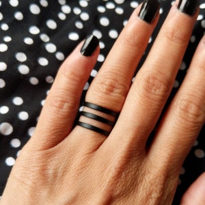 Black ring, black jewelry, adjustable ring, statement ring