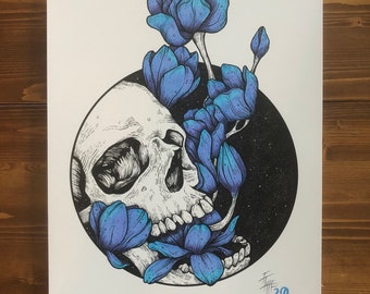 One of a Kind -  Violets Hand Done- Art print by We Are All Corrupted