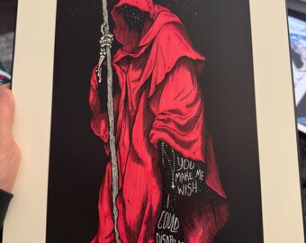 One of a Kind - red colors hand done - EACH UNIQUE - Free Shipping! Sleep Token Quote