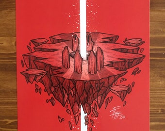 The Six  - Limited Signed Red Art print by We Are All Corrupted