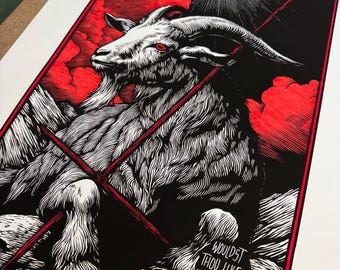 NEW EXCLUSIVE - Giant Print - 18x24" Black Phillip hand watercolored