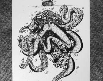 Der Kraken - Kunstdruck von We Are All Corrumped