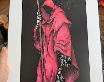 One of a Kind - red colors hand done - EACH UNIQUE - Free Shipping!