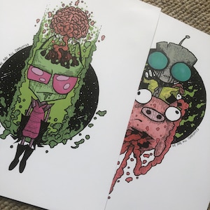Zim & GIR pack - Corrupted Cartoons - Art print by We Are All Corrupted