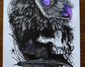 One of a Kind - purples hand done - EACH UNIQUE - Free Shipping!