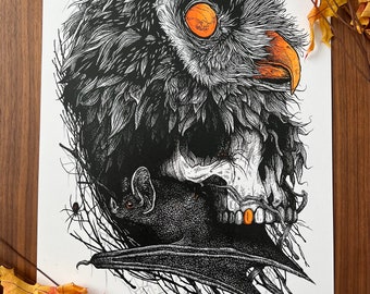 One of a Kind - Halloween colors hand embellished - Free Shipping!