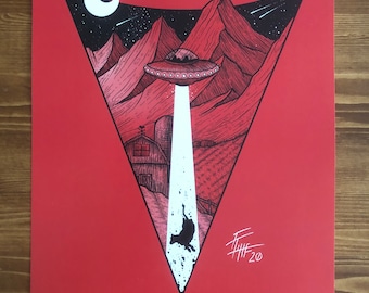 Seize - Limited Signed Red Art print by We Are All Corrupted