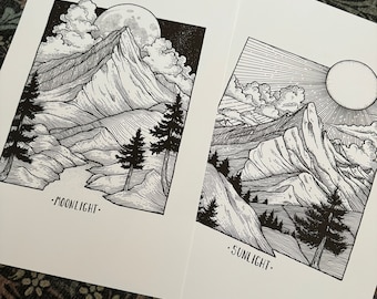 ONLINE EXCLUSIVE SET - Moonlight  and sunlight 11x17 prints