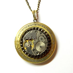 Steampunk ringdoos, verlovingstrouwfoto aandenken medaillon Niet stop de tijd, 2 favoriete foto's, huwelijksreisverrassingscadeau, pillendoosje