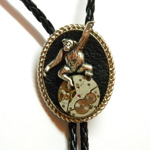Monkey Bolo Tie Steampunk Evolution Ape fashion jewelry bootlace jackanapes chimpanzee, birthday gift men woman honeymoon surprise wedding