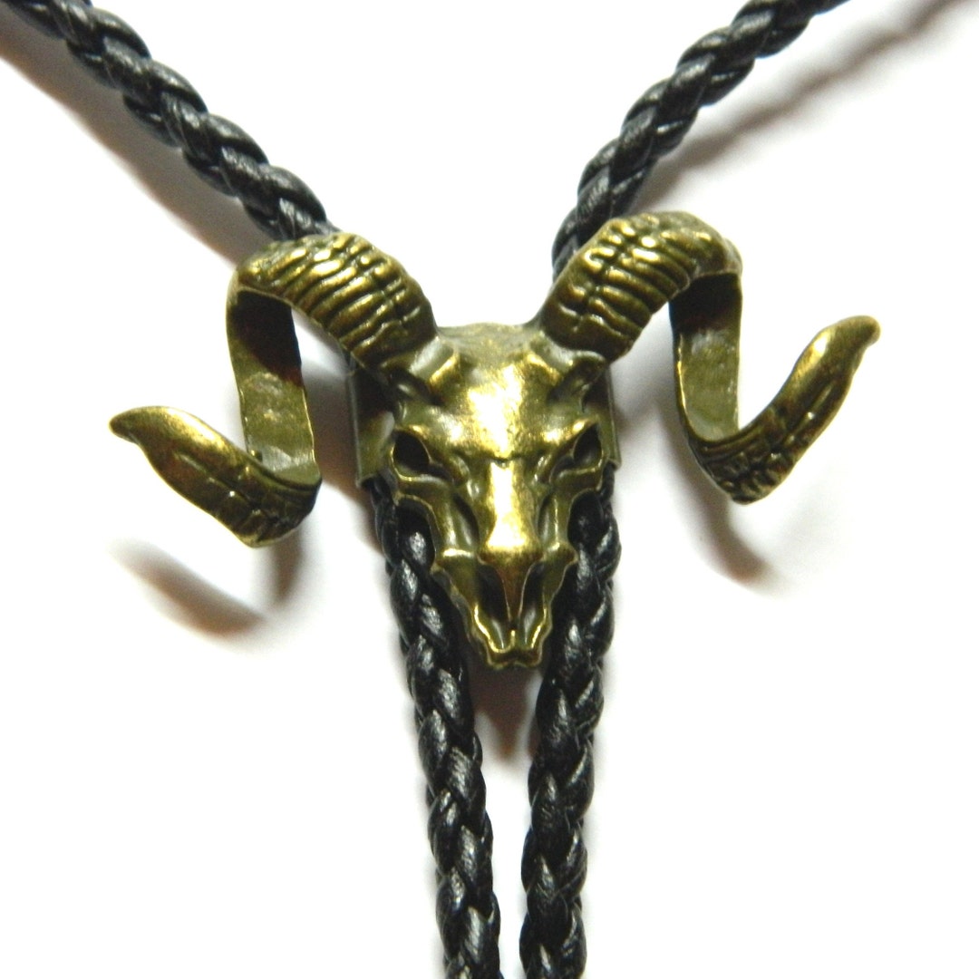 Bolo Tie Ram Capricorn King Skull Bronze Cranium Unique Zodiac Sign ...
