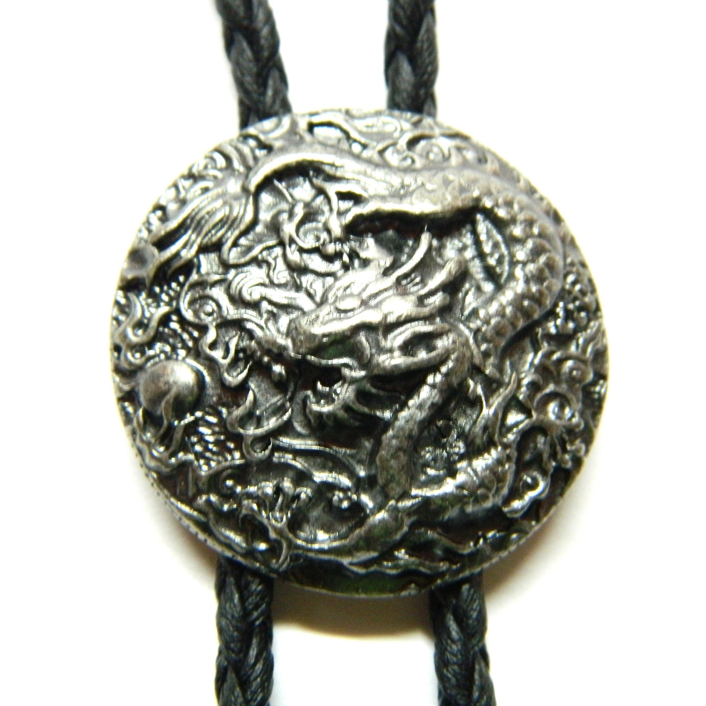 Space Dragon Bolo Tie, Silver/Golden sea monster fashion gift, luck surprise, bootlace tie bola, shoestring necktie, success, fortune, rate