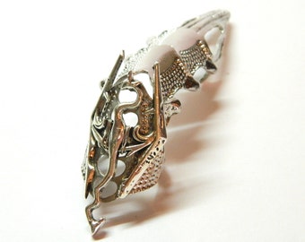 Skyrim full finger knuckle adjustable ring long Raven Plague Doctor flying Celtic dragon surprise statement unique gift fans connoisseurs
