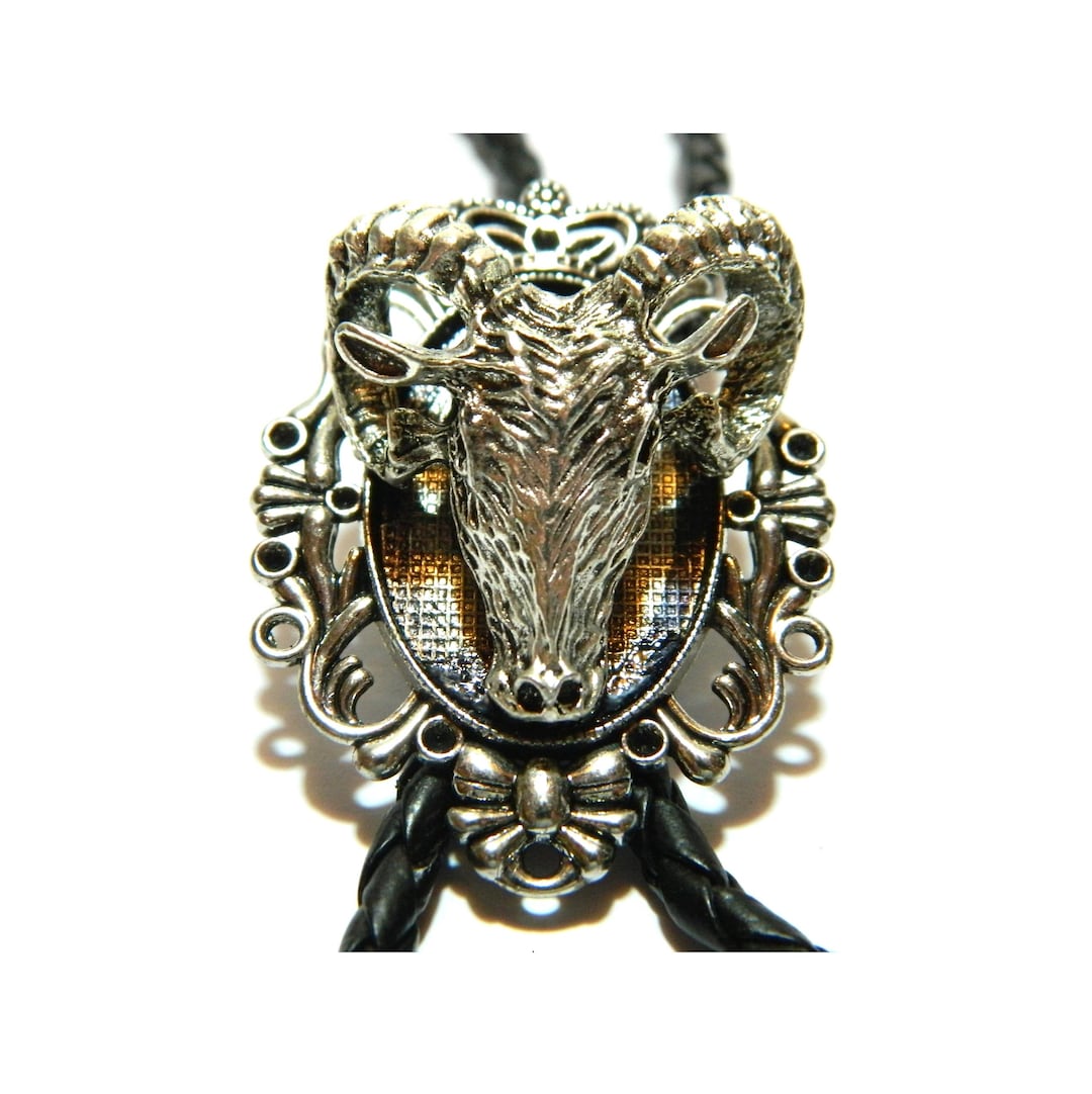 Aries Ram Bolo Tie Oval Silver Men's Fashion Valentine Day Gift Jewelry ...