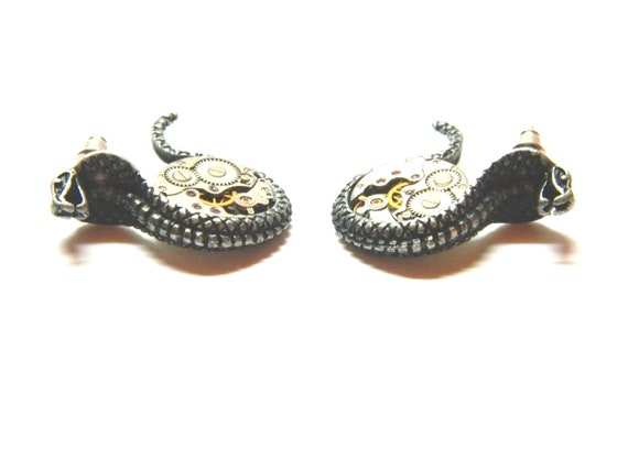 Snake stud Statement earrings Protection Amulet, … - image 7