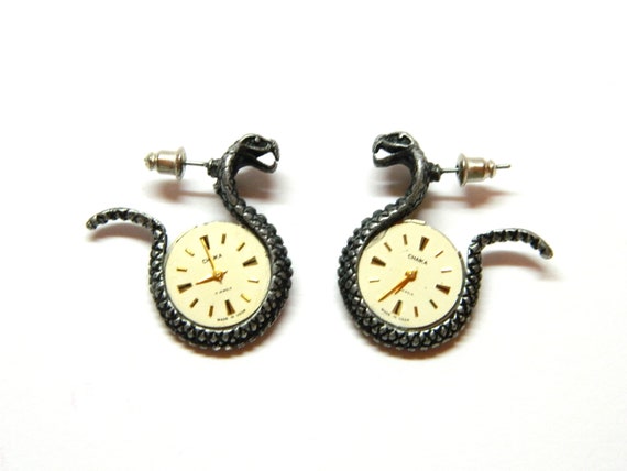 Snake stud Statement earrings Protection Amulet, … - image 9