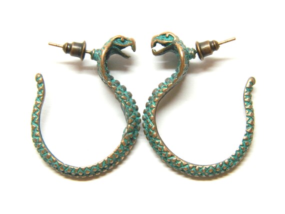 Snake stud Statement earrings Protection Amulet, … - image 10