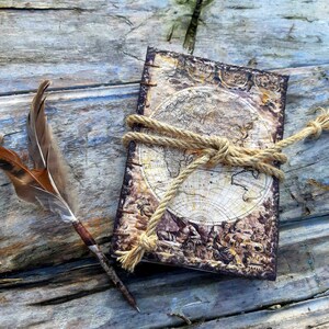 Diary of old sea captain pirate planner, elegant book adventures, feather pen, pirate travel journal, notebook gift, recycled paper, coptic With feather pen