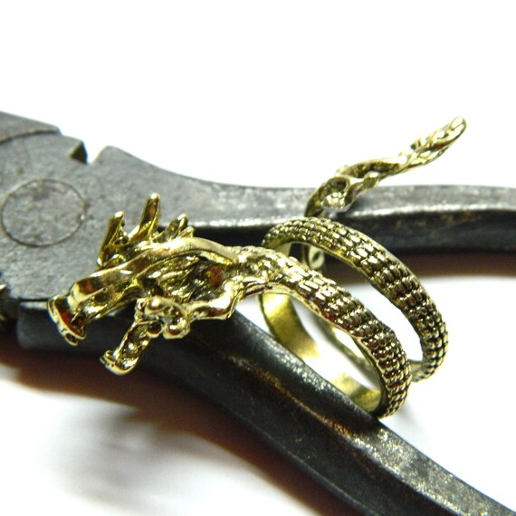 Flying Celtic dragon year 2024 adjustable ring br… - image 1