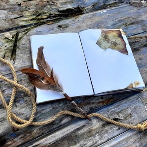 Diary of old sea captain pirate planner, elegant book adventures, feather pen, pirate travel journal, notebook gift, recycled paper, coptic image 10