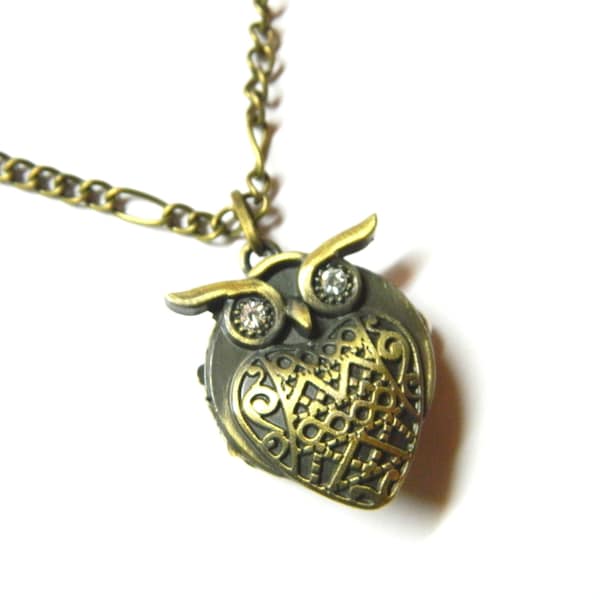 Hibou Montre de poche vintage Pendentif Steampunk Saint Valentin bijoux miniatures Collier tortue cadeau d'anniversaire surprise rentrée scolaire Tortue