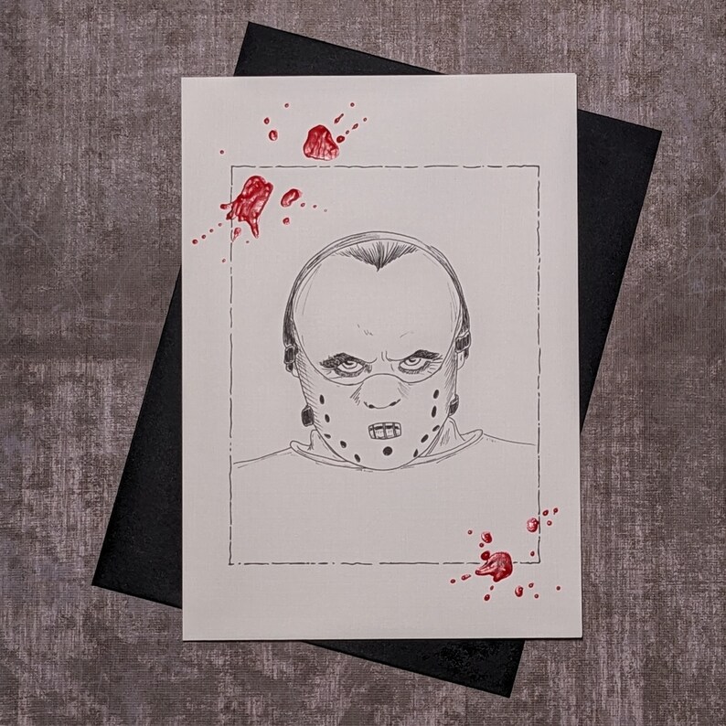 Hannibal Lecter Portraits of Horror Greeting Card image 1