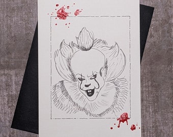 Pennywise Portraits of Horror Greeting Card