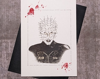 Pinhead Portraits of Horror Greeting Card