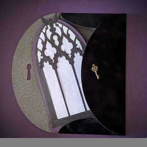 Gothic Window Greeting Card with Velvet Envelope image 3