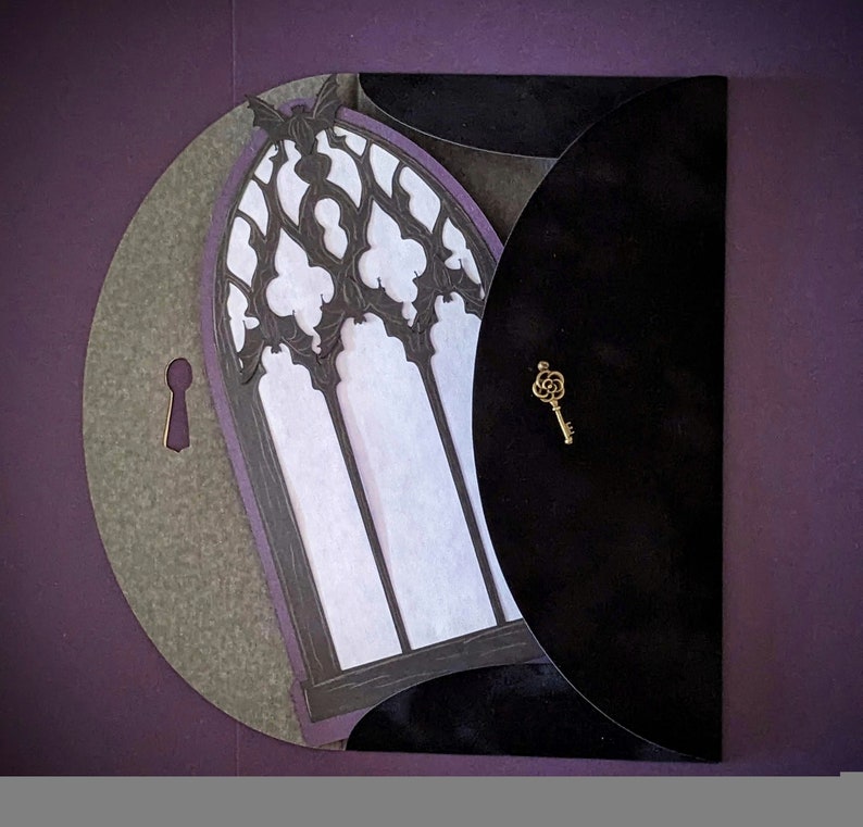 Gothic Window Greeting Card with Velvet Envelope image 3
