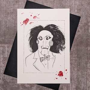 Jigsaw Portraits of Horror Greeting Card