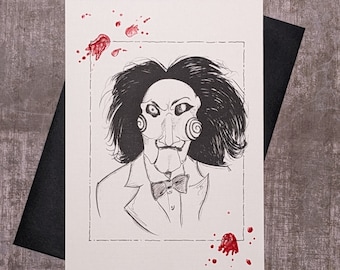 Jigsaw Portraits of Horror Greeting Card