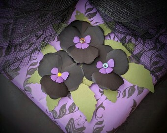 Black Pansy Gift Tag