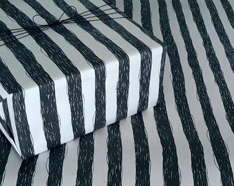 Spooky Stripes Gothic Wrapping Paper by Moonie Garcia