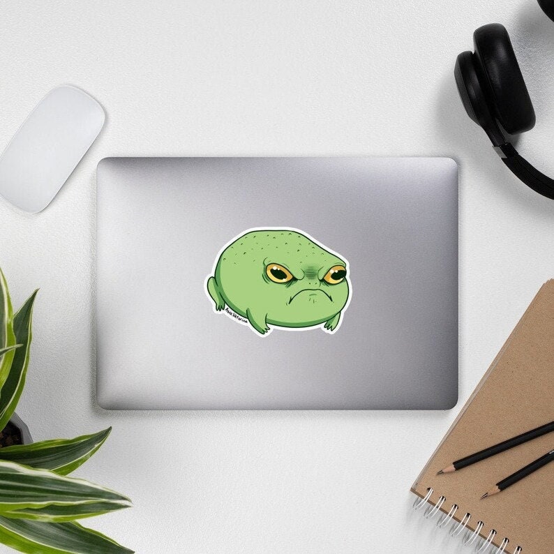 Angry Green Frog Decal Vinyl Sticker by Asia Victorina - Etsy