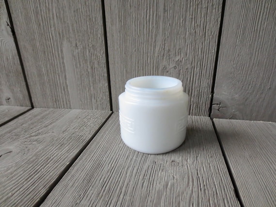 Small Milk Glass Jar, White Glass Container, Vintage Anchor Hocking,  Antique Milk Glass 