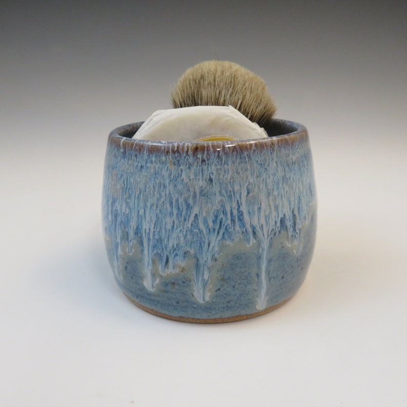 Shaving Set Shaving Mug Shaving Cup Shaving Bowl Blue Goose Pottery Shaving Scuttle Wet Shave Cup Mens Grooming Rustic Blue